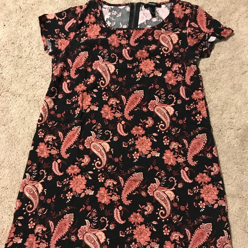 Black dress with ruby red designs